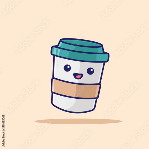 Simple Instant Coffee in a Paper Cup cartoon vector illustration Collection of Drink concept icon isolated