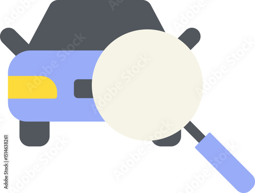 Car Search Flat Icon