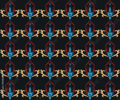 seamless pattern Damask repetitive pattern of abstract flowers