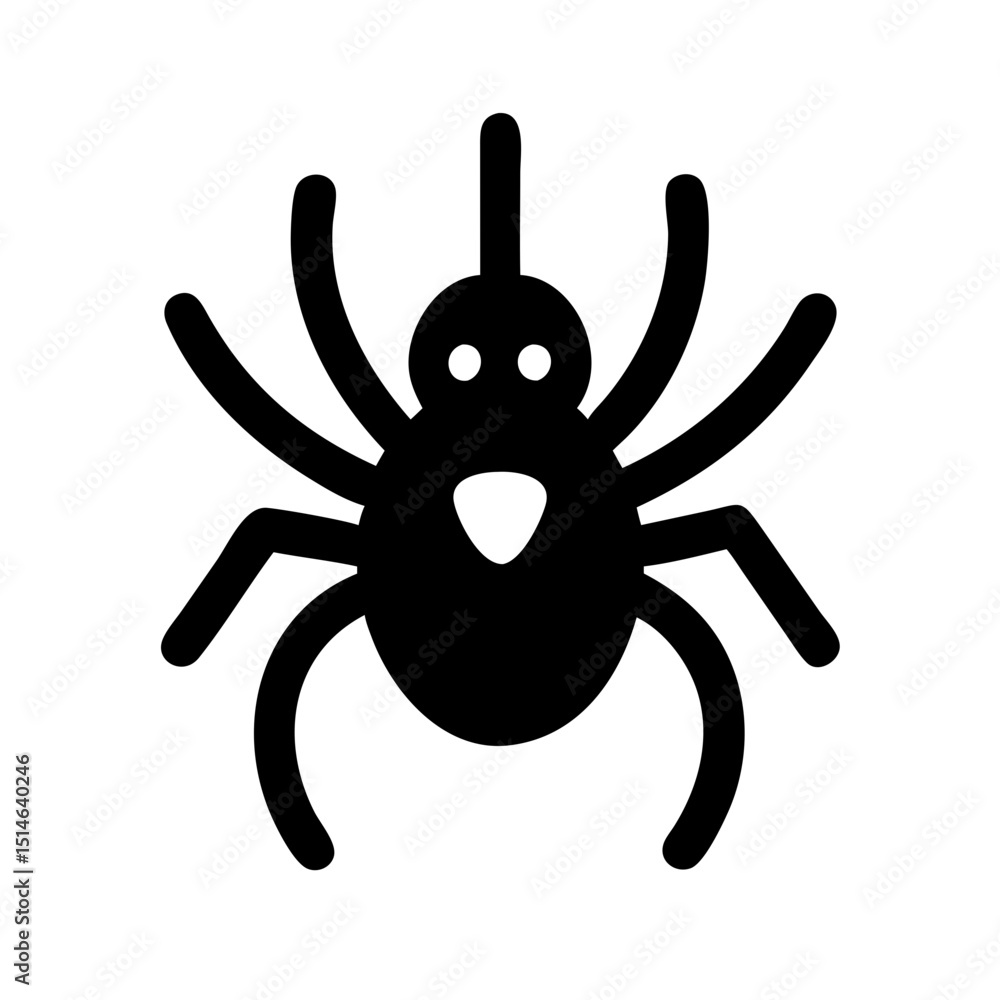 Simple black spider icon, for websites and apps Simple black spider icon, for websites and apps