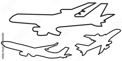 Plane icon set. Flight transport symbol. Airplane icon. Travel flat illustration. Travel symbol. PNG image