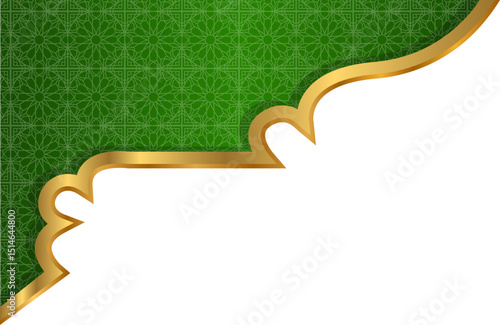 Emerald Green & Gold Ornate Corner Design Element