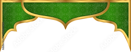 Emerald Green and Gold Ornate Arch Header