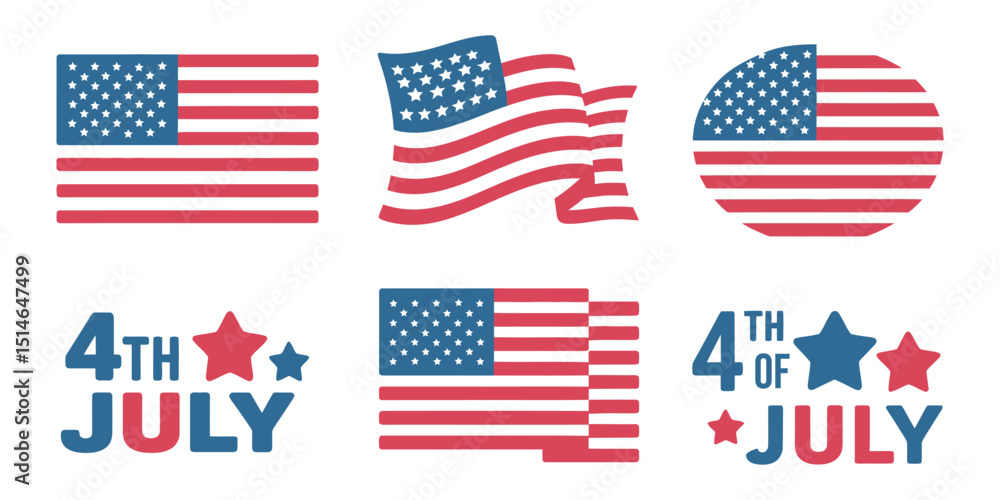 Fourth of july american flag icons and graphics Fourth of july american flag icons and graphics