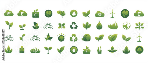 Eco Green Icon Set – Nature & Ecology Vector Collection

