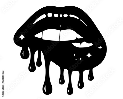 Glossy Dripping Lips with Sparkles – Glamorous Makeup 