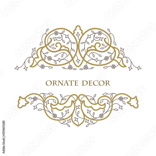 Luxury monogram logo template vector frame for logotype or badge Design.