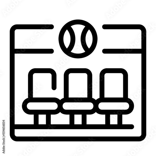 team bench line icon