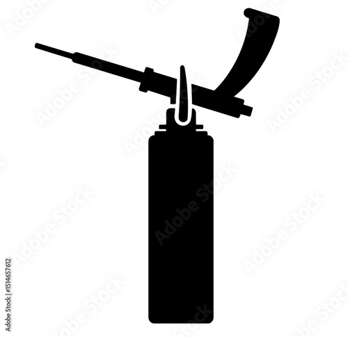 Silhouette of Oil Can with Nozzle for Polyurethane Foam – Lubrication and Foam Application Tool, Equipment Maintenance, Industrial Repair, Mechanical Service, Precision Dispensing

