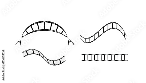 movies film background with film roll. film strip.. film tape vintage icon isolate. movies film background with film roll