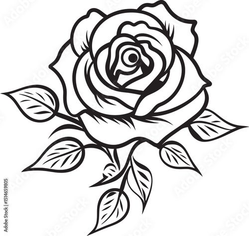 Wallpaper Mural Artistic Black Rose Vector Logo with Graceful Floral Elements Elegant Rose Line Art Vector Logo with Clean Black Lines Torontodigital.ca