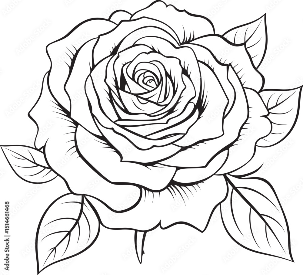 Minimal black rose line drawing vector logo with graceful flow Beautiful rose vector logo with precise and clean black lines Minimal black rose line drawing vector logo with graceful flow Beautiful rose vector logo with precise and clean black lines