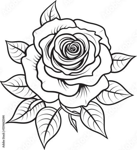 Wallpaper Mural Artistic black rose line drawing vector icon with crisp and bold lines Minimalist rose vector icon featuring refined and clean black lines Torontodigital.ca