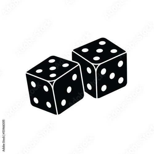 Pair of black dice with white pips