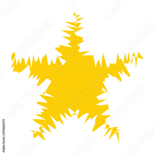 Abstract Jagged Yellow Star Shape Vector