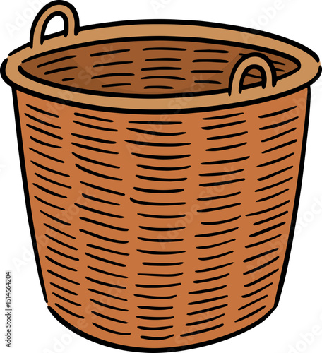 Illustration of wicker basket

