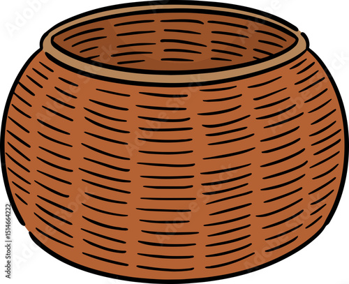 Illustration of wicker basket
