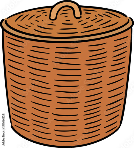 Illustration of wicker basket
