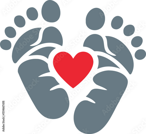 baby footprint with heart