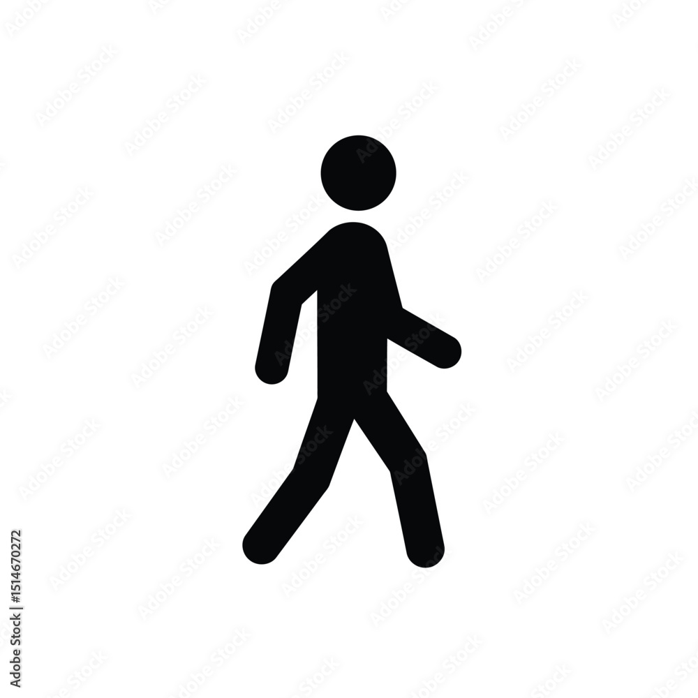 Simple Black Silhouette Icon of a Person Walking Forward Simple Black Silhouette Icon of a Person Walking Forward