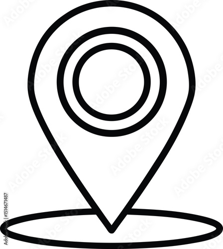 GPS Location Pin Icon: Map Navigation and Geographic Pointer Symbol

