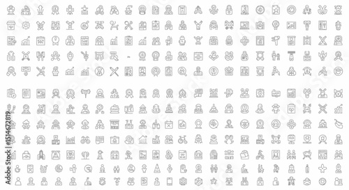 Extensive Collection of Line Icons Over 300 Minimalist Symbols for Design Projects