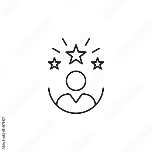 The concept of customer satisfaction with people and three stars, great for websites, social media and marketing materials to illustrate high ratings.