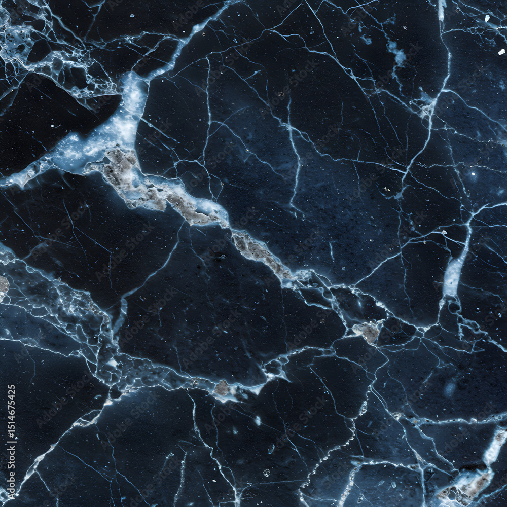 Naklejka premium Dark Blue Marble Texture Background Pattern for Design Projects