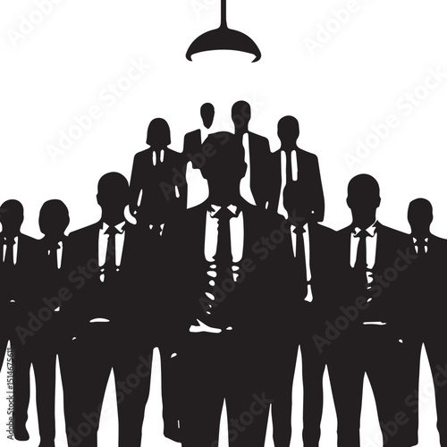 Business people, set of vector silhouettes and silhouettes of men
