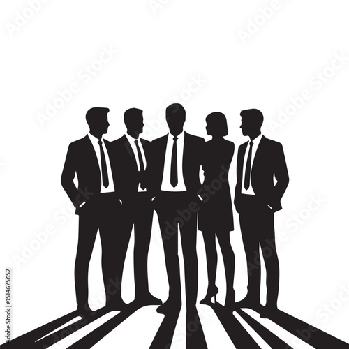 Business people, set of vector silhouettes and silhouettes of men
