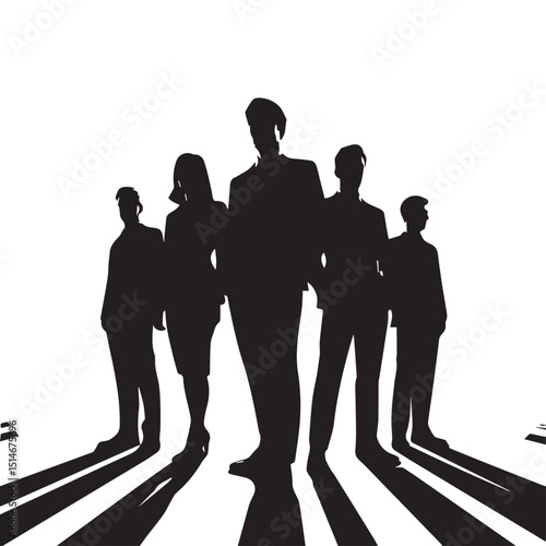 Business people, set of vector silhouettes and silhouettes of men
