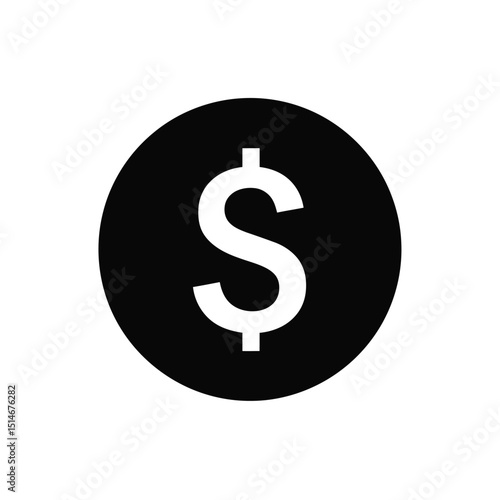 Simple Black and White Dollar Sign Icon