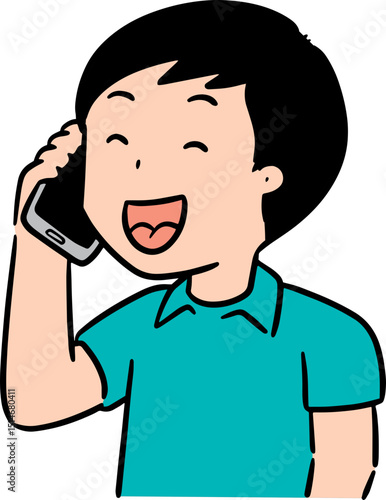 Illustration of man using smartphone
