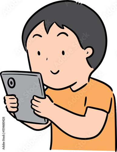 Illustration of man using smartphone
