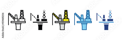 Oil Rig Platform  Icon Element For Design