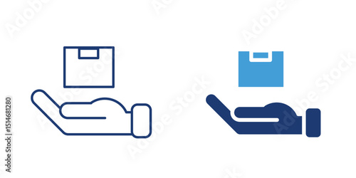 A hand catching a package, indicating delivery received or handed off.