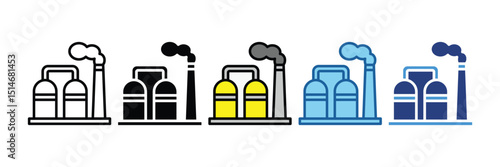 Oil Refinery  Icon Element For Design