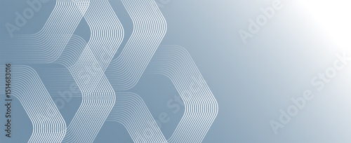 Abstract hexagon lines on gray background. Geometric stripe line art design for poster, brochure, cover, website, banner.