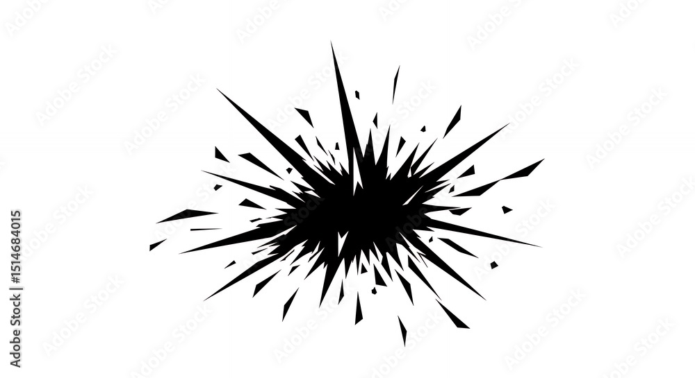 Fototapeta premium Black Explosion Shape Illustration