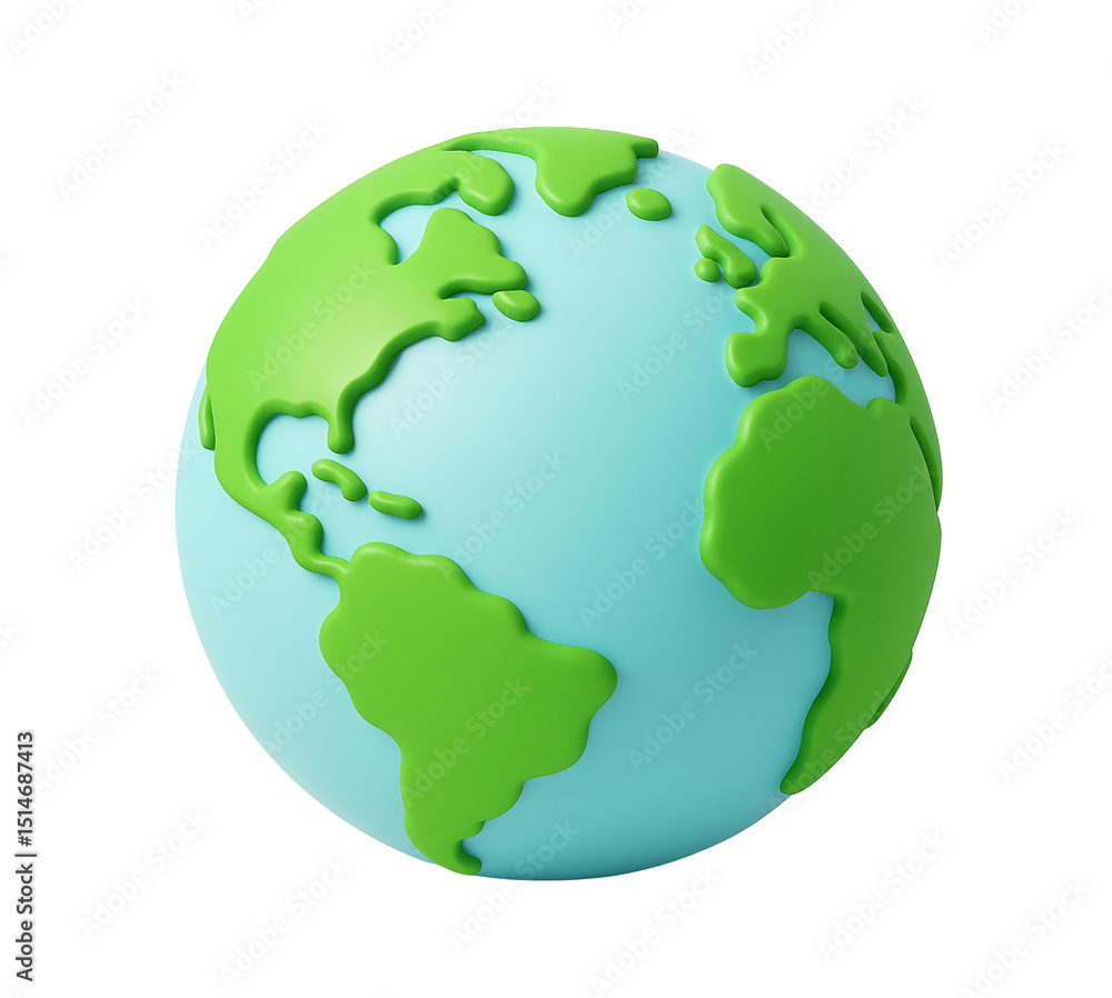 Naklejka premium 3d earth globe with continents