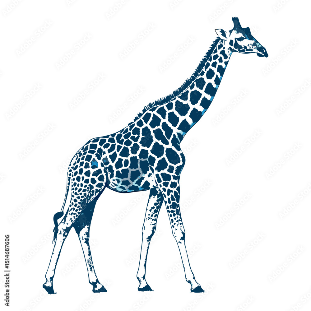 Naklejka premium giraffe playfully dancing, fantasy, nature, and artistic whimsy in a vintage style