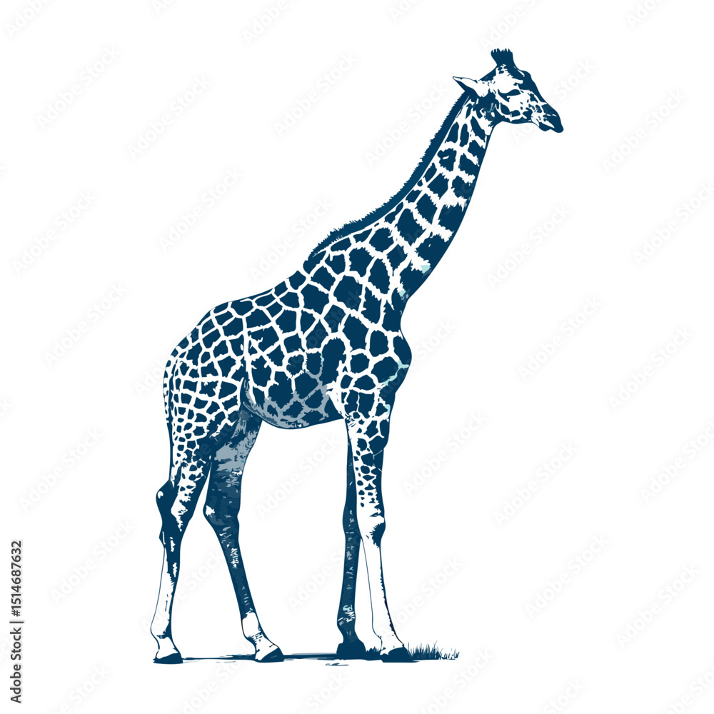 Naklejka premium giraffe playfully dancing, fantasy, nature, and artistic whimsy in a vintage style