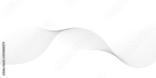 Abstract blue line wave background. Technology abstract lines on white background. Undulate Grey Wave Swirl, frequency sound wave, twisted curve lines with blend effect.