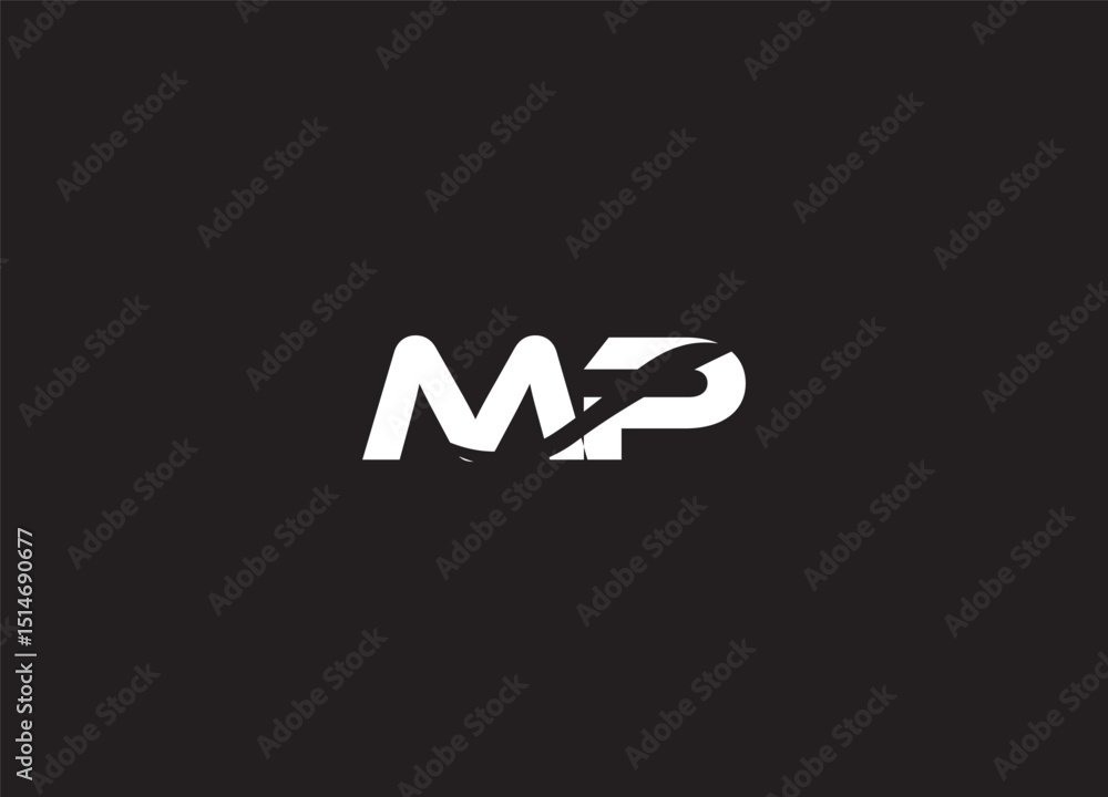 Fototapeta premium MP initial letter logo design and monogram logo