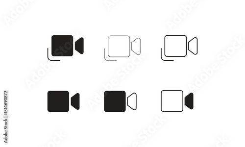 Video Call Recording Icons Vector Design