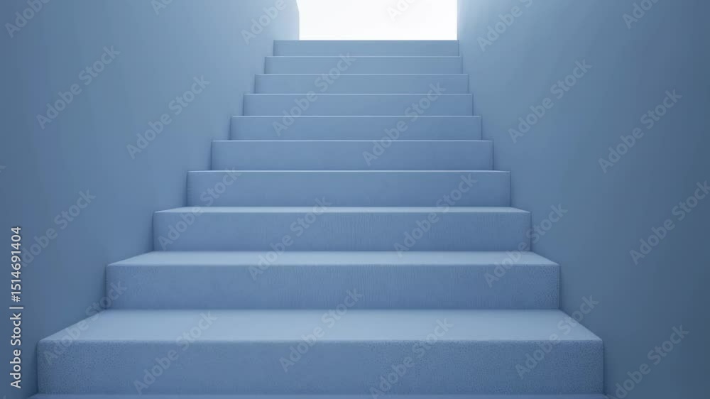 ascending staircase with smooth white steps and a clear light source above, symbolizing ambition and career advancement path ascending staircase with smooth white steps and a clear light source above, symbolizing ambition and career advancement path