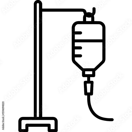 Minimalist IV drip stand icon design