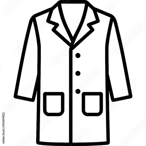 Minimalist lab coat outline icon