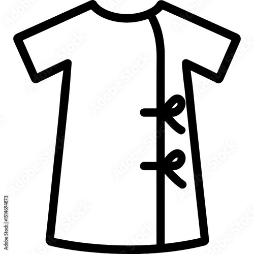 Outline icon of hospital gown in vector style
