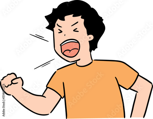 Illustration of shouting man
